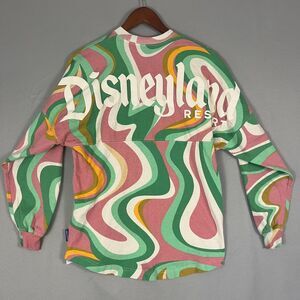 Disney Spirit Jersey Resort Multicolor Swirl Shirt Unisex XS Oversized Groovy